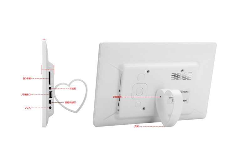 Factory OEM Super Slim Electronic Picture Album 10 Inch Digital Photo Frame with Motion Sensor