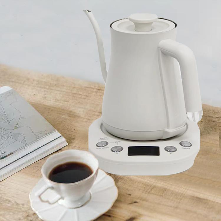 220V 0.6L White Heating Water Boiler Stainless Steel Small Mouth Electric Gooseneck Coffee Tea Kettle for Boiling Tea Coffee