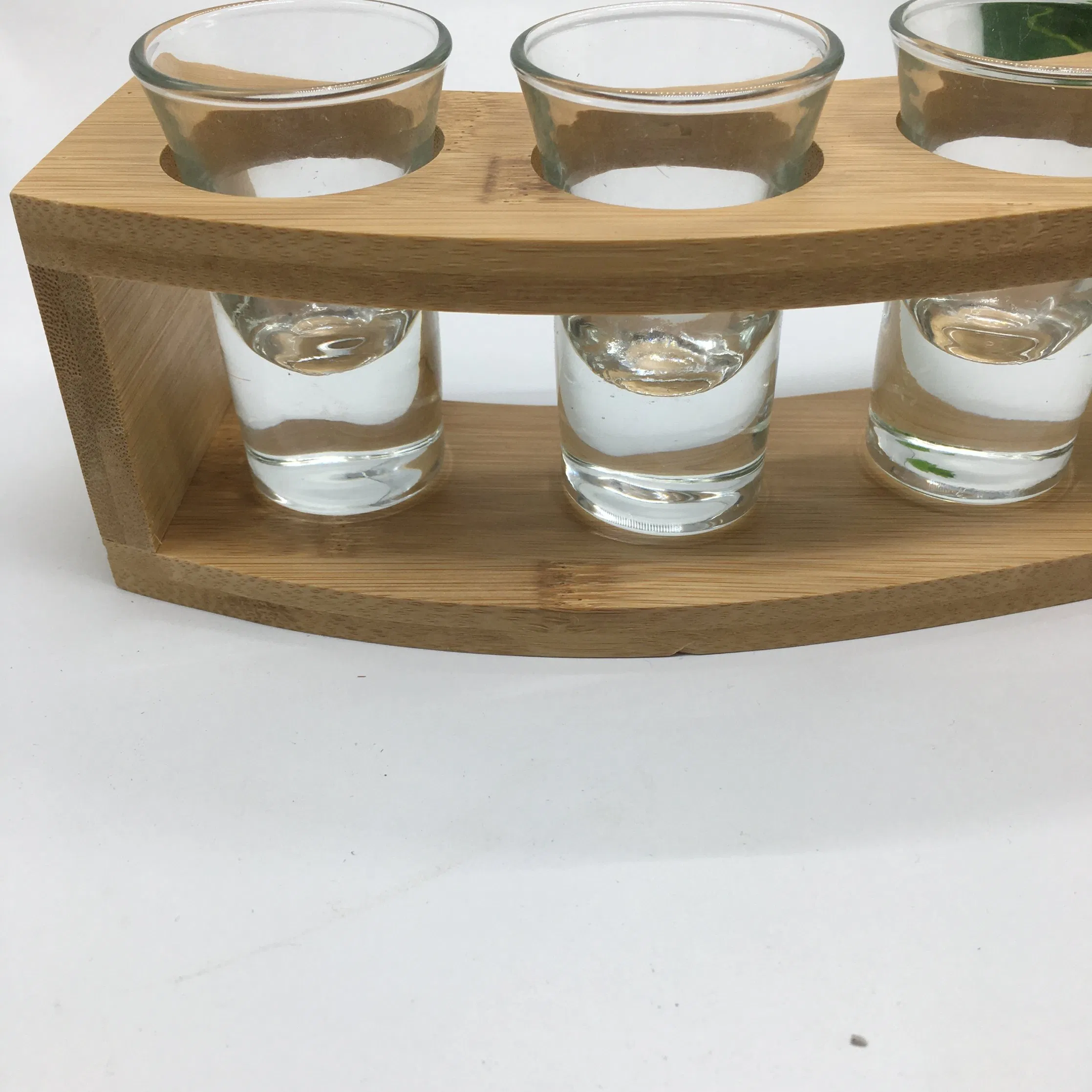 Bamboo Wooden 6 Shot Glass Dispenser and Holder