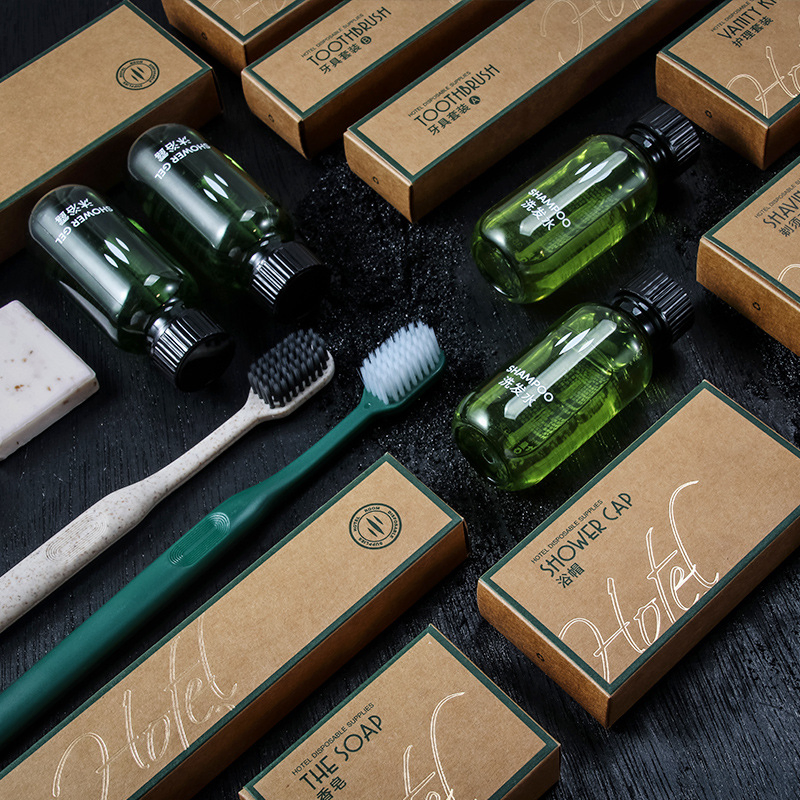 Personalized Biodegradable Paper Box Hotel Supplies Amenities with Custom Logo