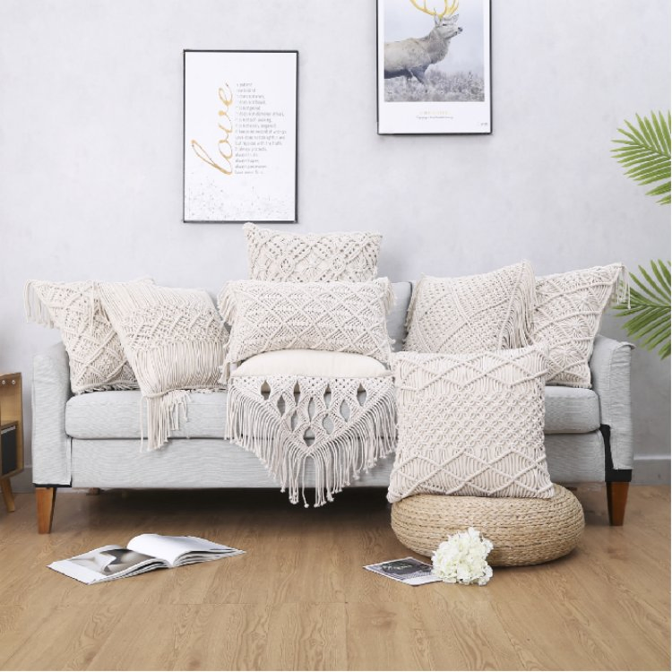 Comfy Square Pillow Cases for Bed Sofa Couch Bench