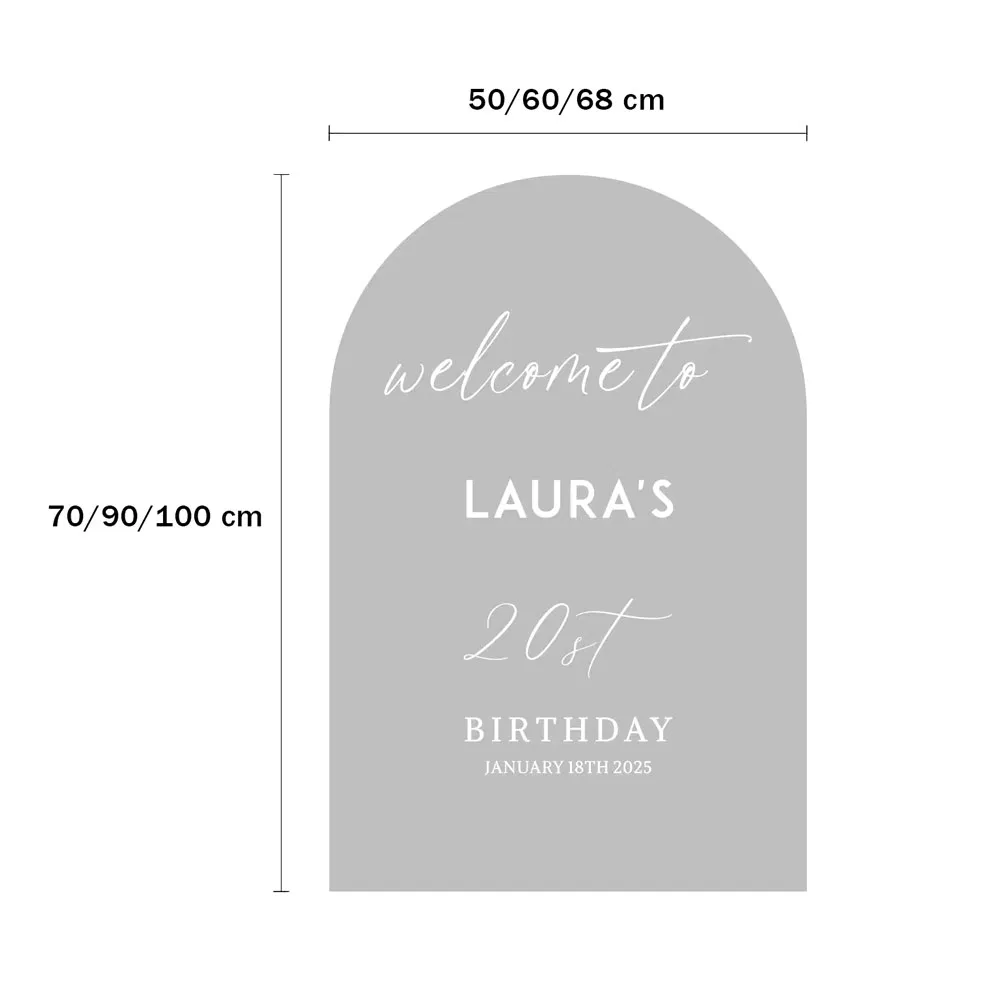 Custom Mirror Acrylic Welcome Sign 1.8mm Thick Personalized Wedding or Event Welcome Board