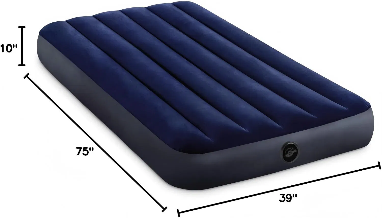 Twin Size Air Mattress 10" Fiber-Tech Velvety Inflatable Bed for Home & Camping