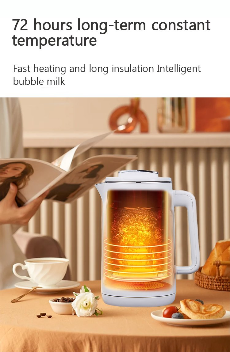 Stainless Steel 2.6L Temperature Control Tea Kettle Electric Samovar Russian Cordless Tea Kettle Multi Purpose Double Pot