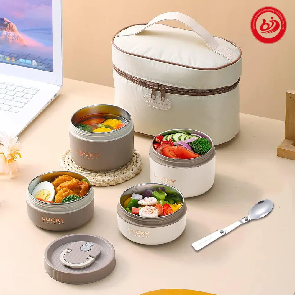 Portable Multiple Capacity Leakproof Food Container Stainless Steel Vacuum Insulated Lunch Box