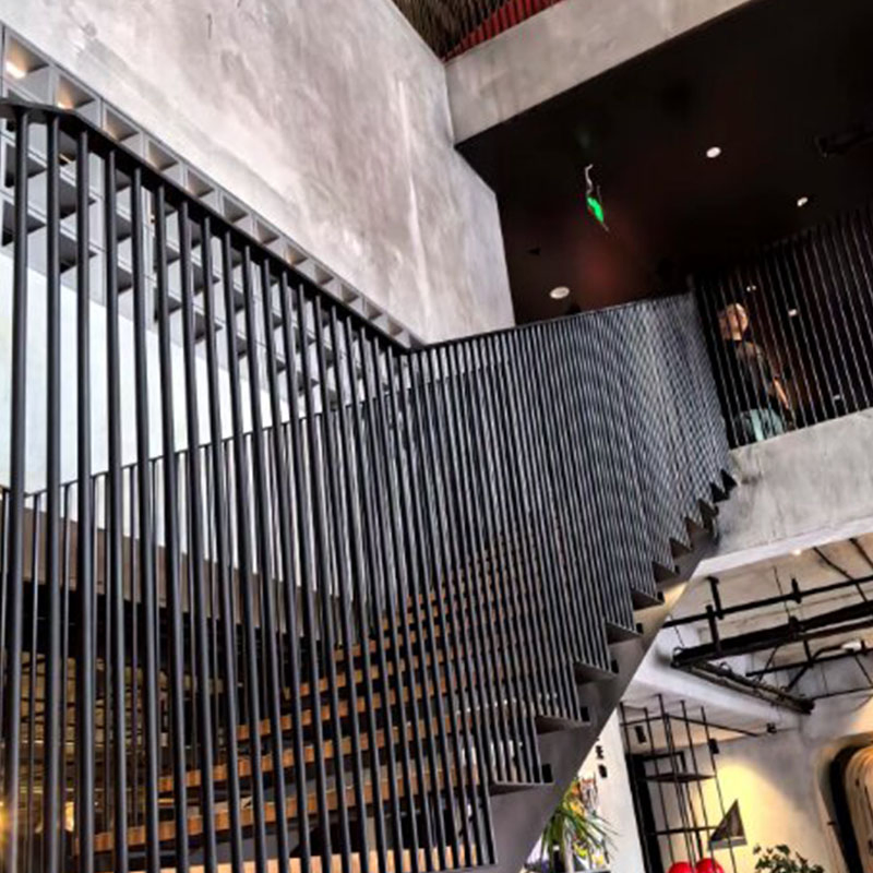 Steel Structure Modern Straight Steel Staircase