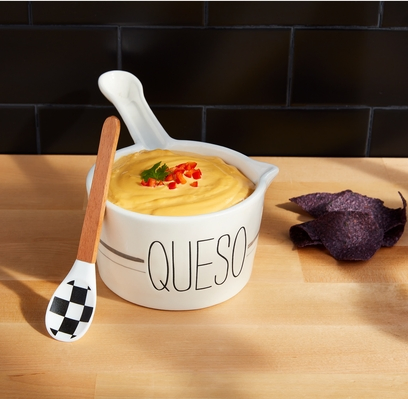 Ceramic Meat Sauce Bowl with Spoon for Dining and Entertaining