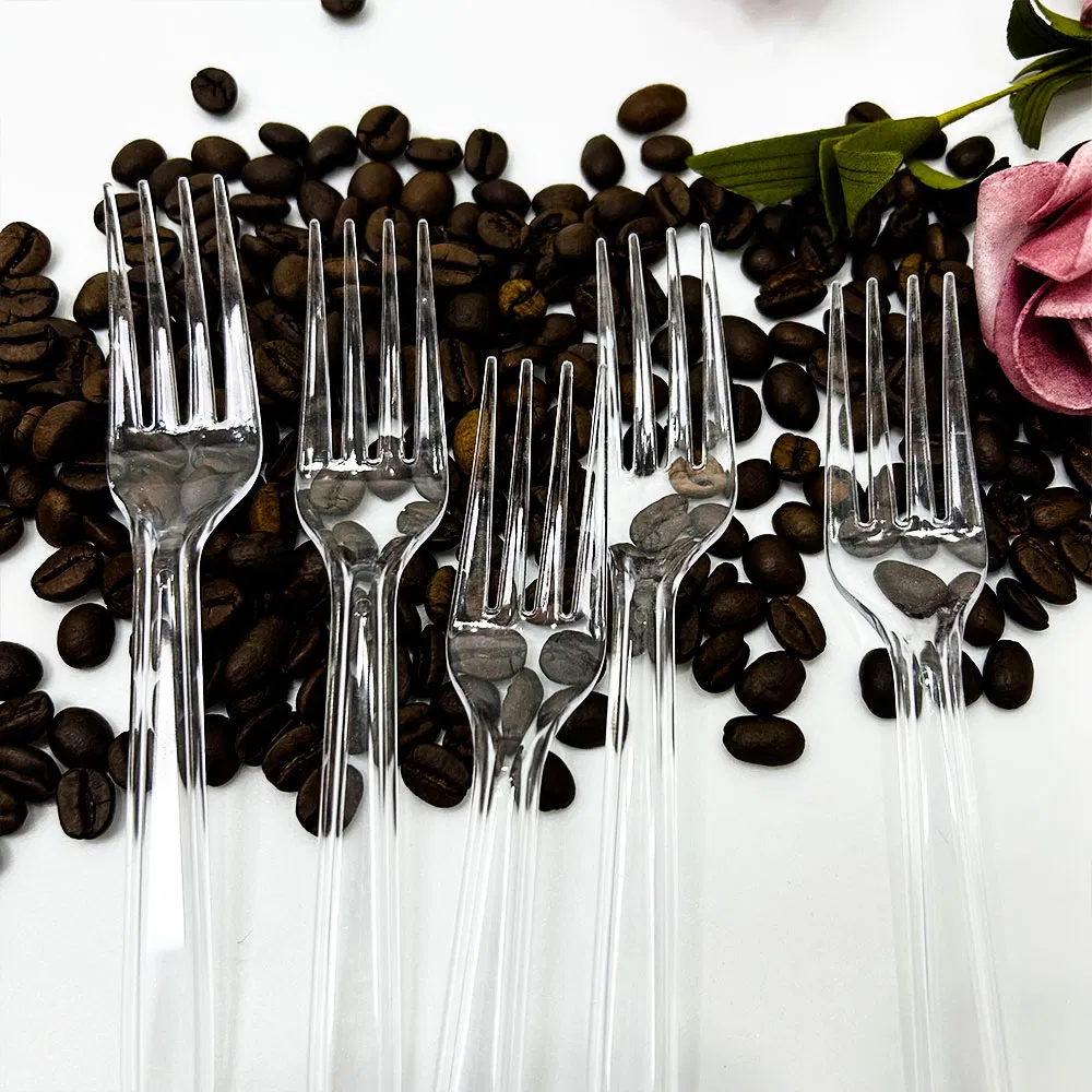 Disposable Plastic Fork 3G PS Transparent