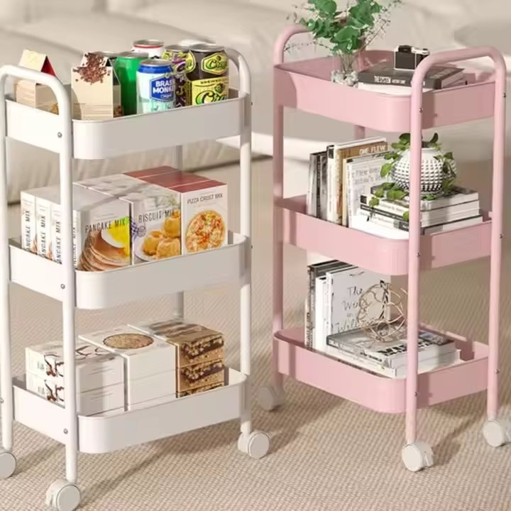 Rolling Trolley Cart with Drawer Multifunctional Storage Organizer with Wheels