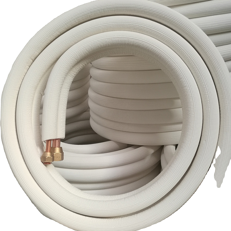 1/4+3/8 Air Conditioner Spare Parts HVAC Insulated Rubber Lineset Insulation Fittings Coil Line Set Connecting Alumnium Tube Mini Split AC Copper Pipe
