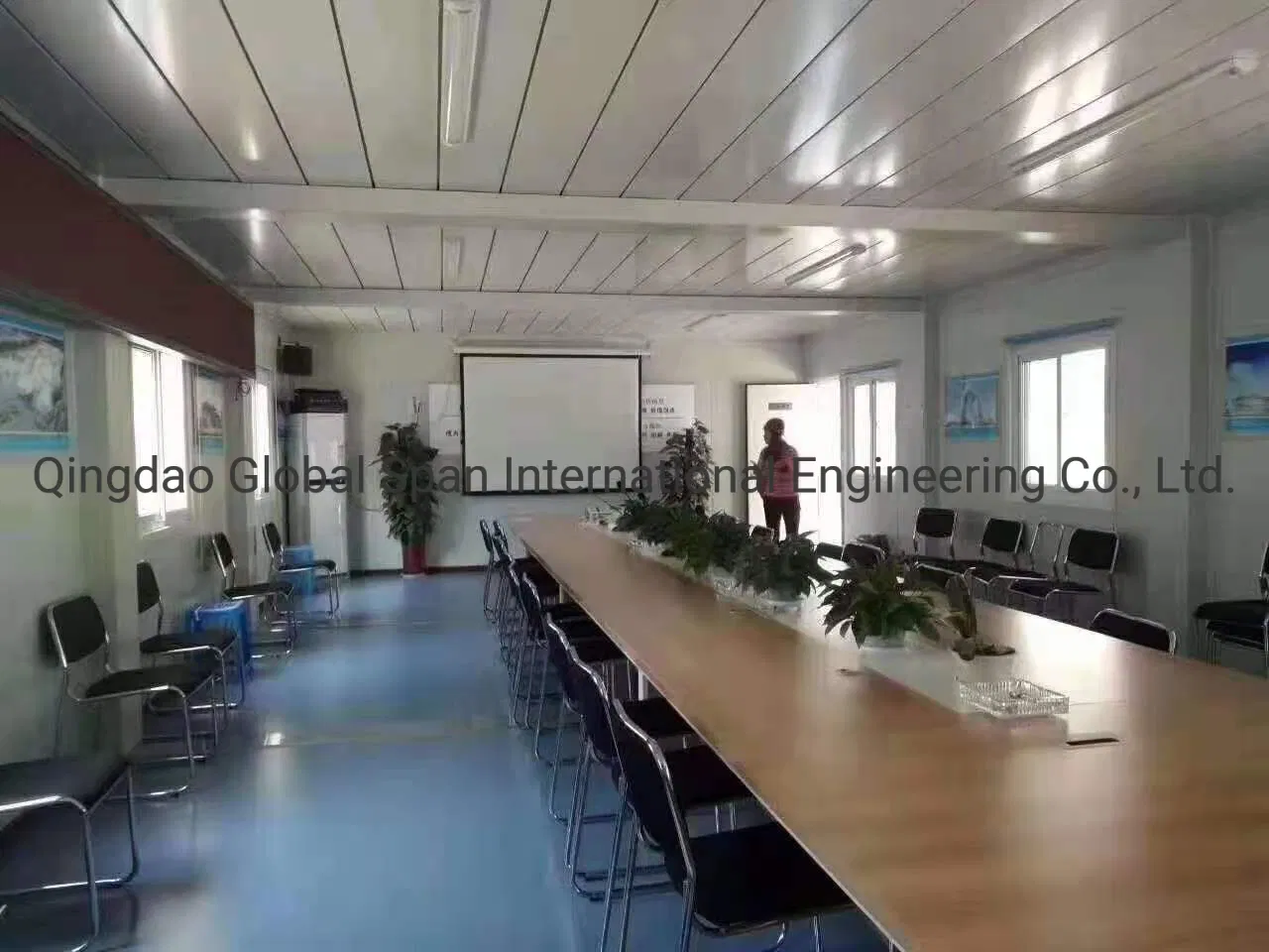 China Modern Flat Pack Container Workshop House Portable with Glass Curtain for Office and Meeting Room