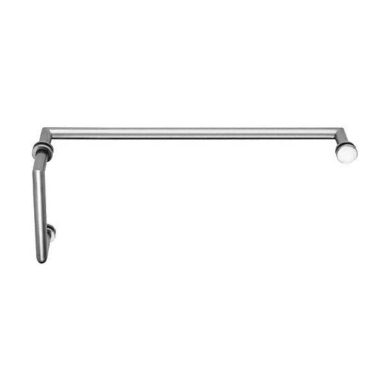 Glass Door Bathroom Matte Black Chrome Single Side Pull Handle with Towel Bar