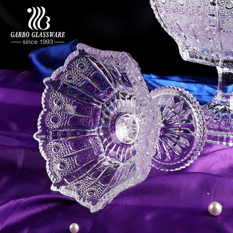 Middle East Style High White Quality Glass Fruit Bowl with Stand