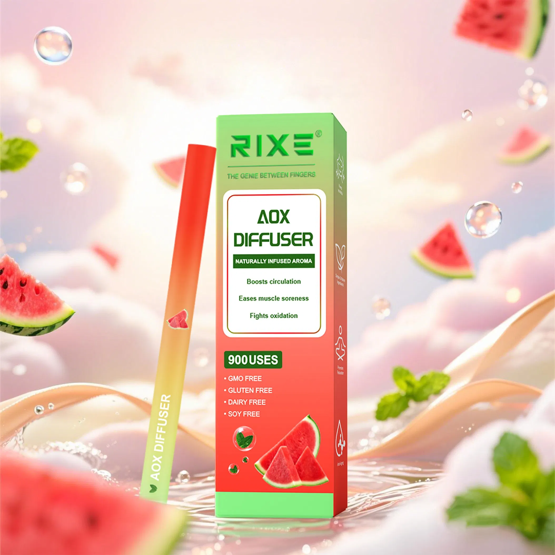 Watermelon Mint Lavender Extracts for Lung Detoxification & Oral Air Freshening Herbal Diffusion Pen Relaxation Stick Solution