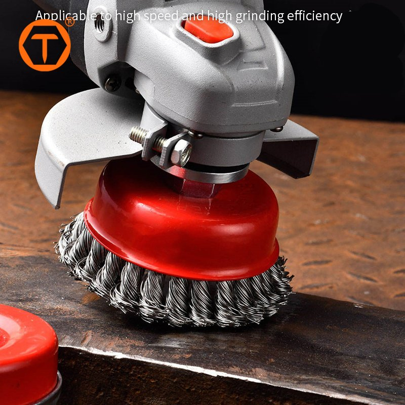 Twisted Knotted Wire Cup Brush Wheel for Grinders Cleaning Burring for Angle Grinder