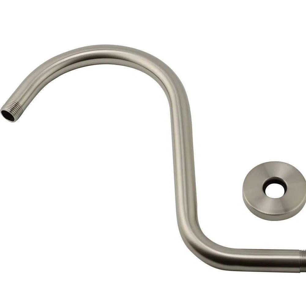 Round/Square Wall Mounted Stainless Steel Chrome Rain Shower Arm S Shape Shower Rod