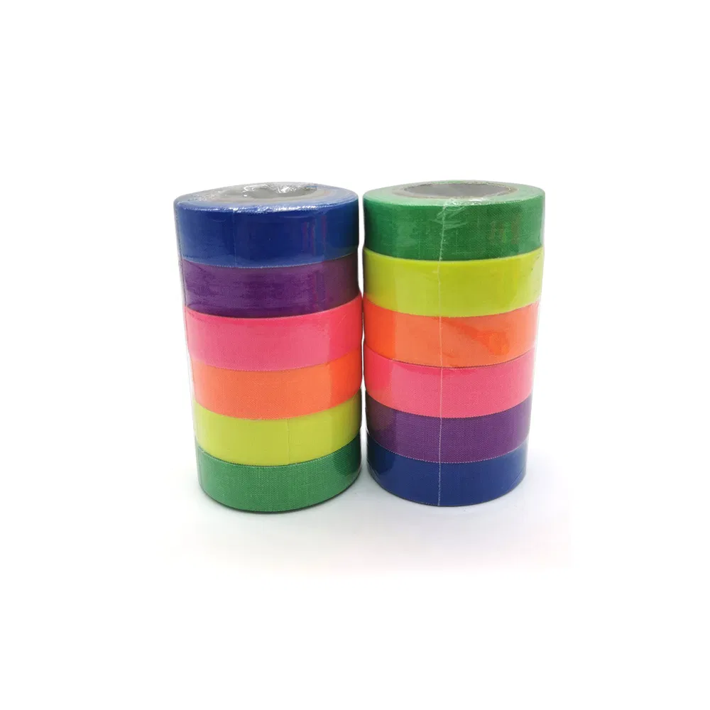 Custom UV LED Blacklight Reactive Fluorescent Neon Black Light Luminous Gaffer Cotton Cloth Party Decoration Mark Adhesive Tape