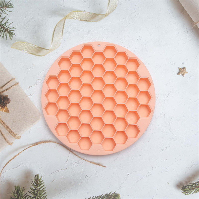 55 Cells Honeycomb Shape Rubber Maker Tray Silicone Ice Cube Mold