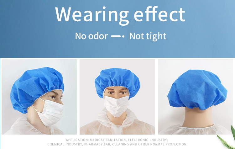 Bouffant Cap SMS20g 21' Disposable Surgical Nurse Cap for Hospital Workshop Use