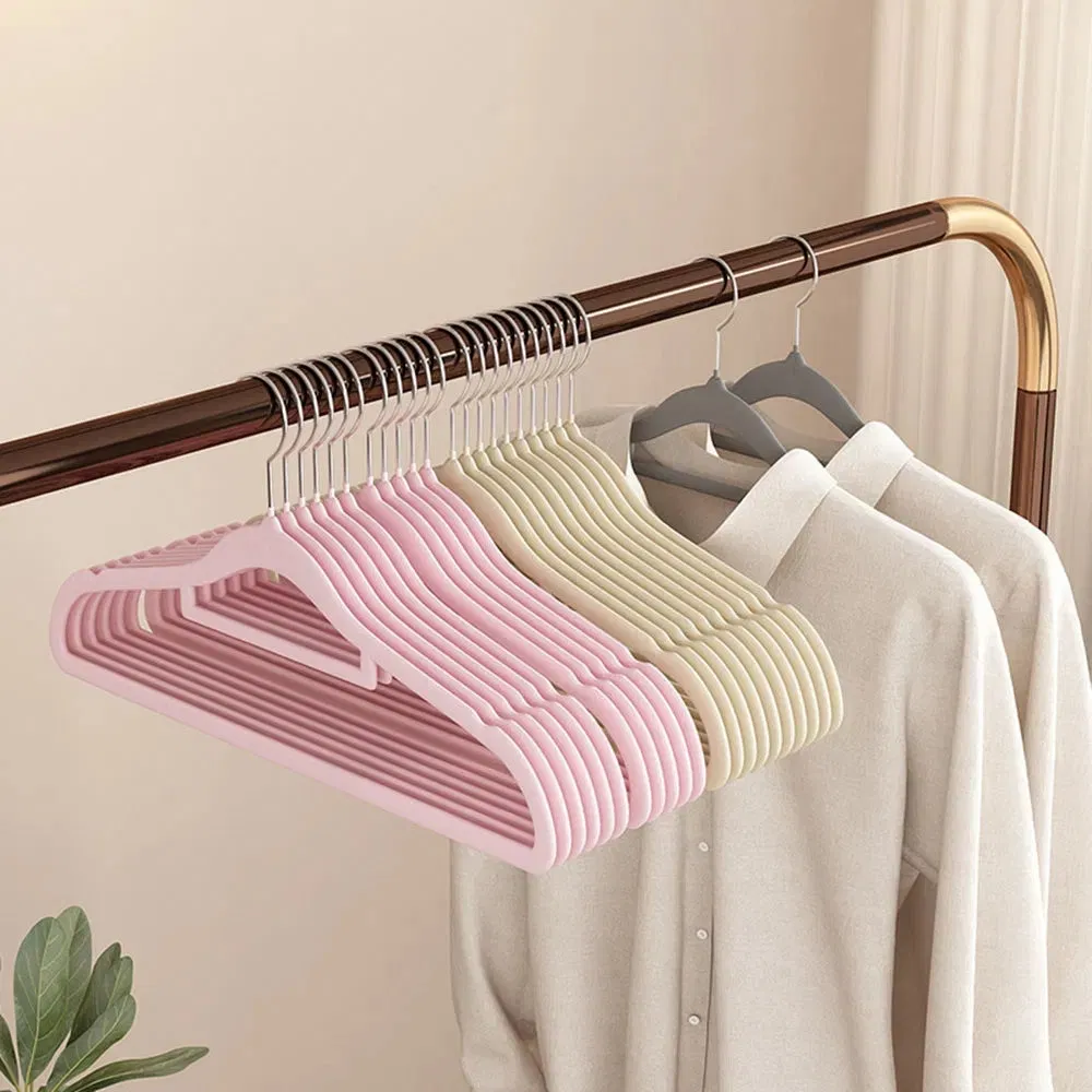 Вешалка для одежды флокированная антискользящая Colorfast RY19698