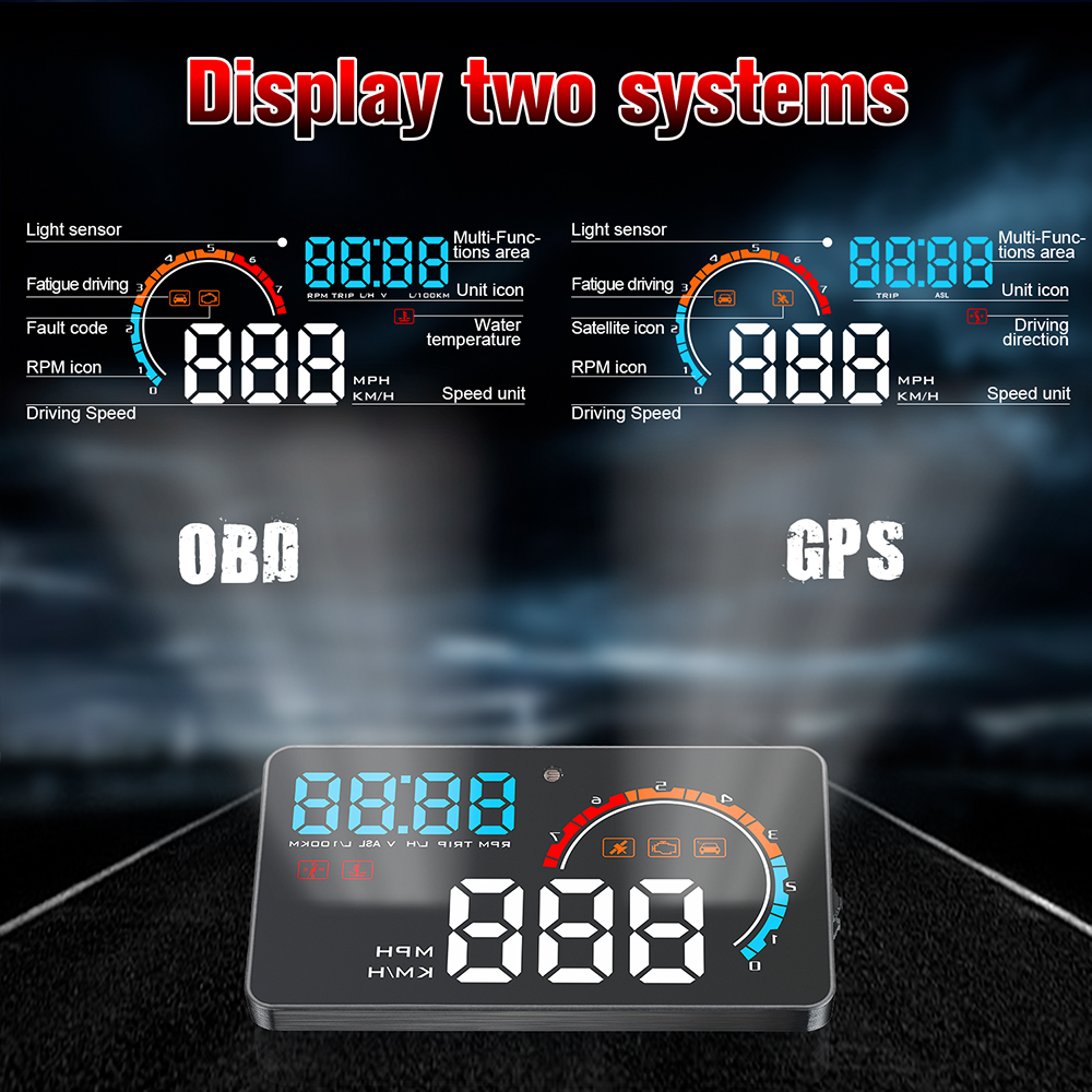 Проекционный дисплей HUD OBD2 GPS 3.5 дюйма LED