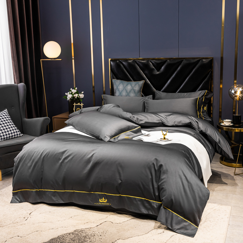Satin Pillow Case Cotton Bedding Hotel Bedsheet Bed Cover
