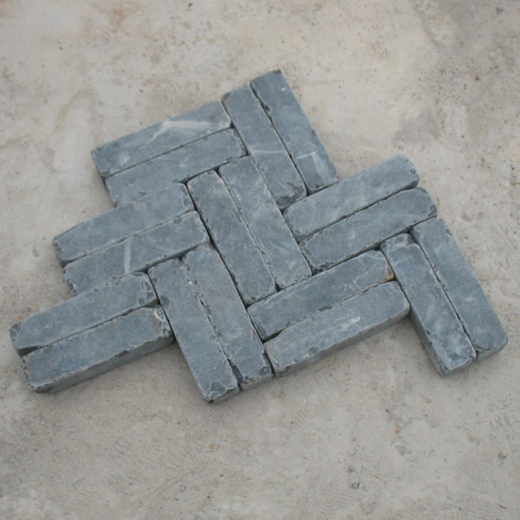 Flamed and Tumbled Black Basalt Stone Bricks for Outdoor Patio Pavers