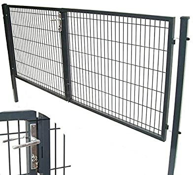 Double Leaf Garden Gate with 180° Opening Angle for Garden Driveway