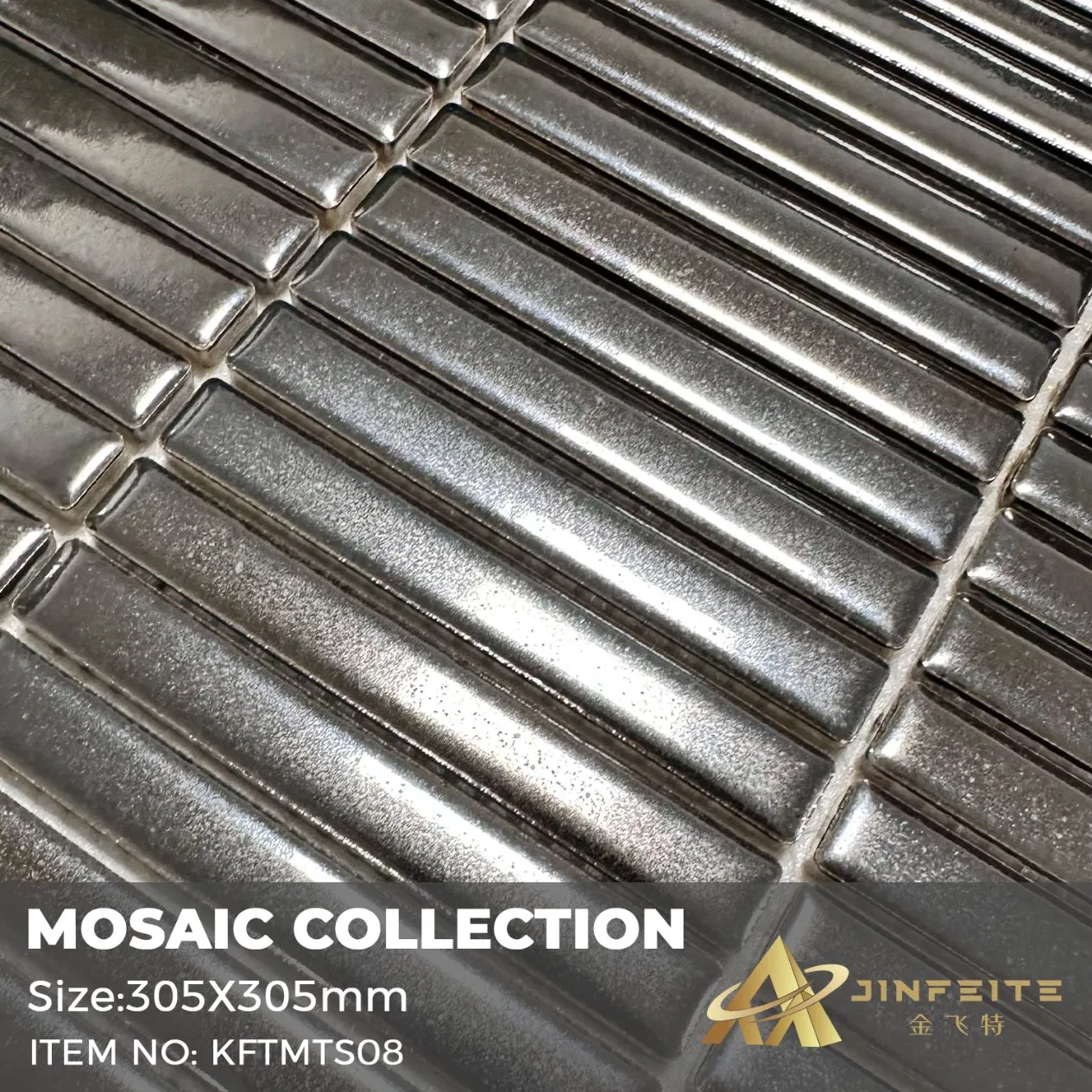 Черная мозаика из фарфора 30x30 мм