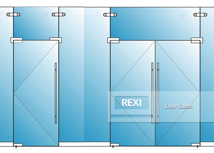8mm 10mm 12mm Frosted Acid etched Toughened Glass Door