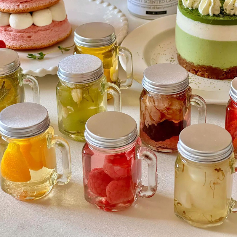 Mini Transparent Glass Bottle Coffee Concentrate Bottle Glassware Glass Cup with Handle