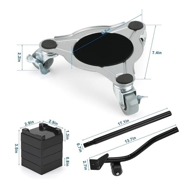 360 Degree Rotatable Heavy-Duty Stainless Steel Moving Tool