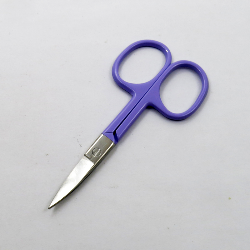Stainless Steel with Colorful Coated Curved Eyebrow Facial Eyelash Trimming Beauty Makeup Scissors Beauty Tools