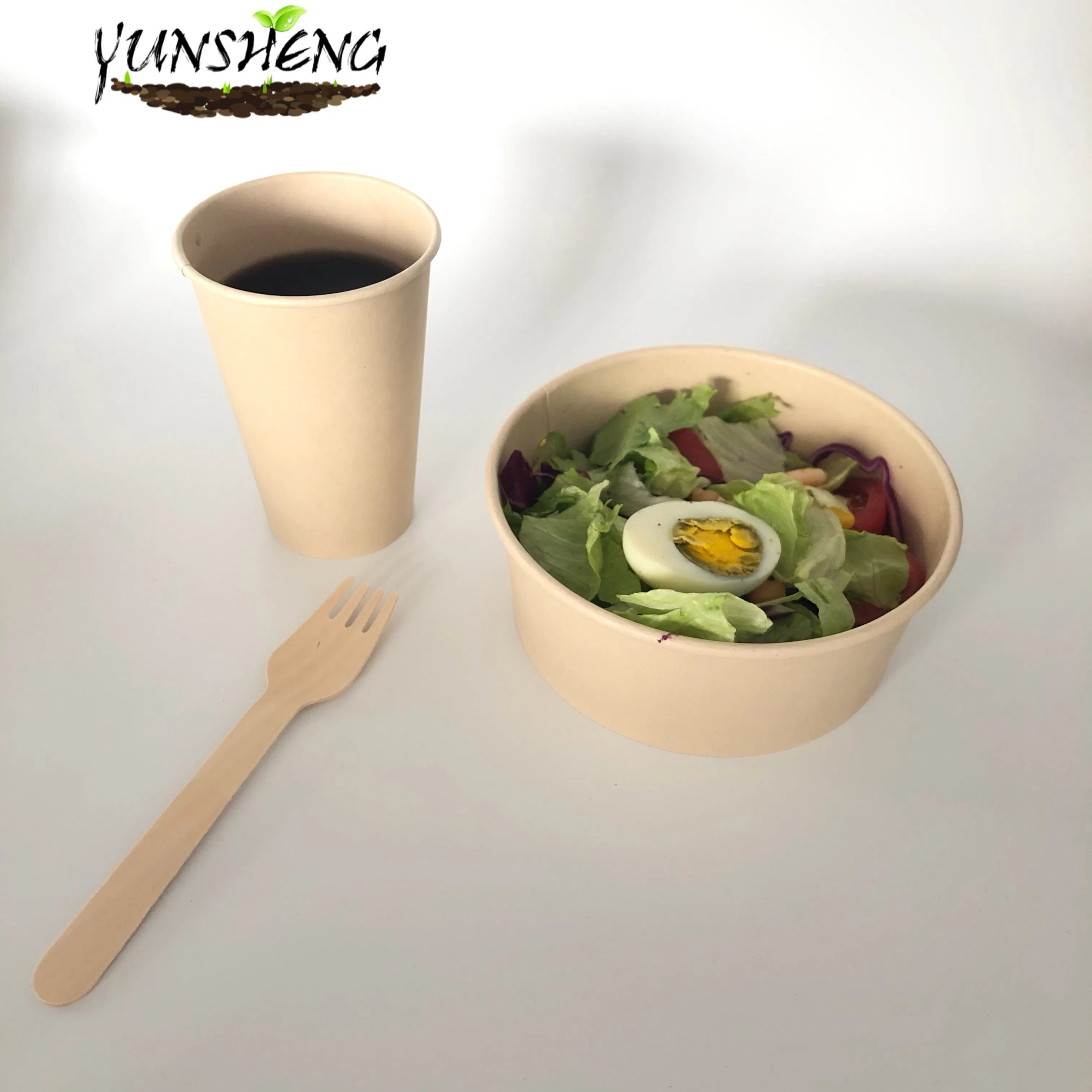 500ml, 1000ml 1300ml Kraft Salad Bowls with Lid Sustainable Takeaway Packaging
