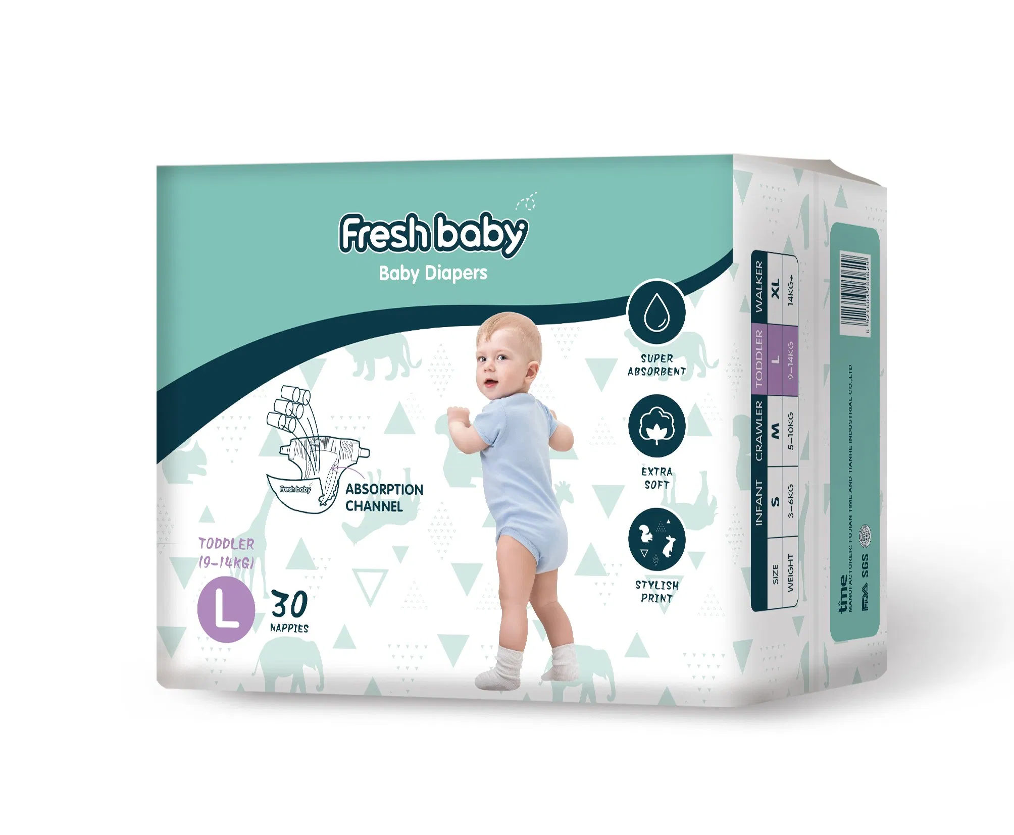 Подгузники Fresh Baby с высокой впитываемостью