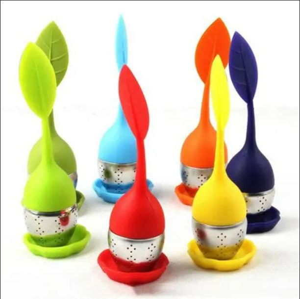 Eco Friendly Leaf Shape Stainless Silicone Tea Infuser Wholesale Custom Silicone Tea Strainer