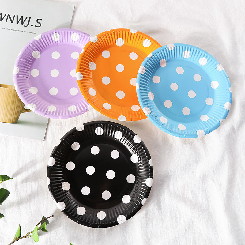 Factory Price 100% Degradable Round Eco-Friendly Birthday Party Celebrations Disposable Dessert Paper Plate