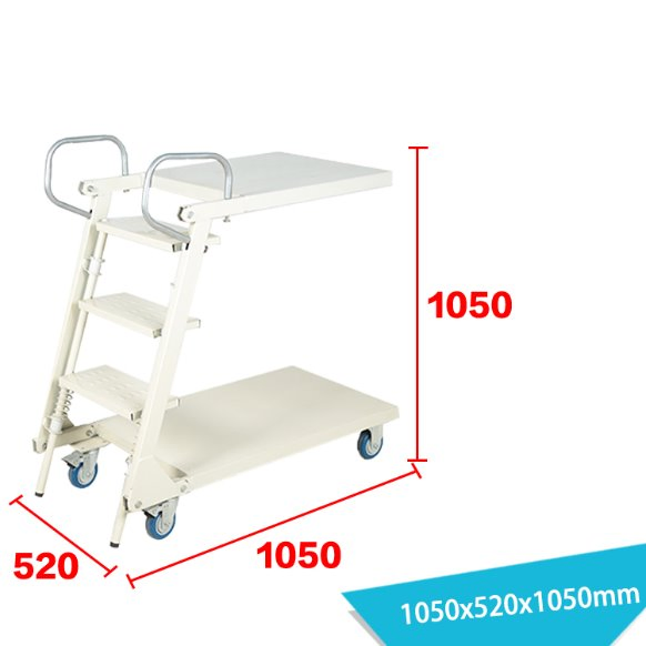Supermarket Metal Foldable Ladder Cart
