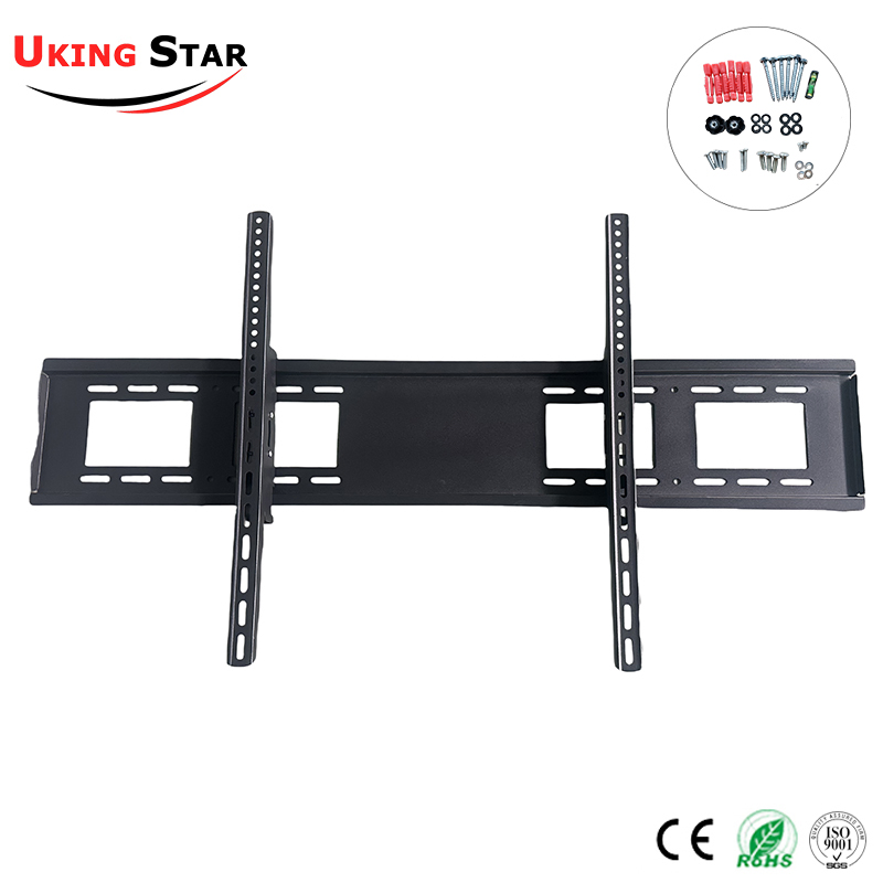 Black Universal OEM ODM Customized Tilt +15 to -15° Wall Mount 80"~120" Tilting Monitor Stand