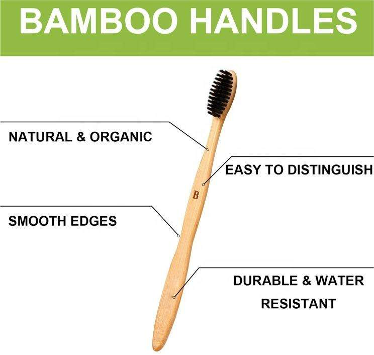 Free Sample Custom Biodegradable Eco-Friendly Bisphenol a Free Soft Bamboo Wood Toothbrush Charcoal Bamboo Made Human Toothbrush
