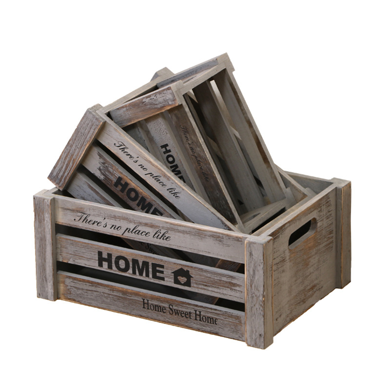 Solid Wood Storage Box for Home, Toys, Fruit and Plants