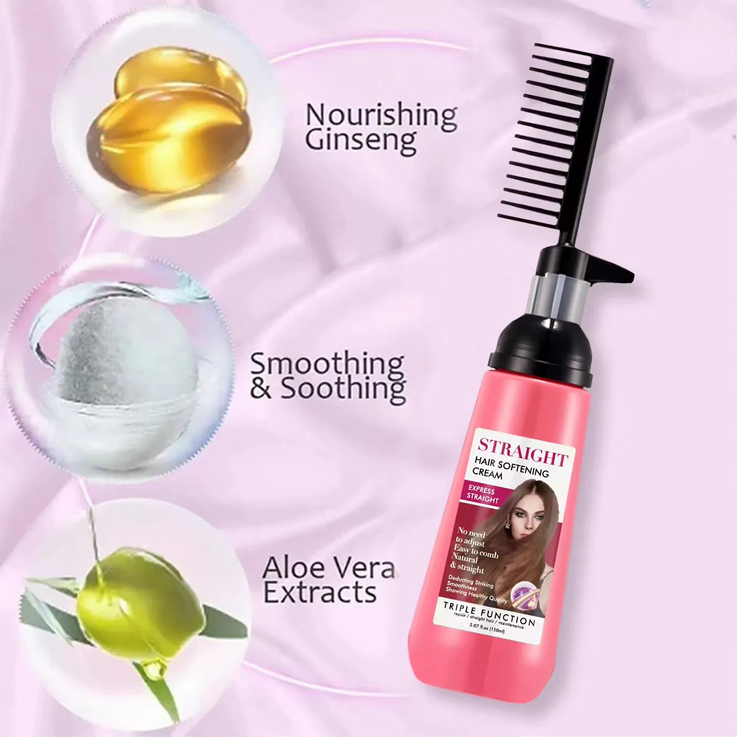 Private Label Easy Use Instant Hair Straightening Softening Cream