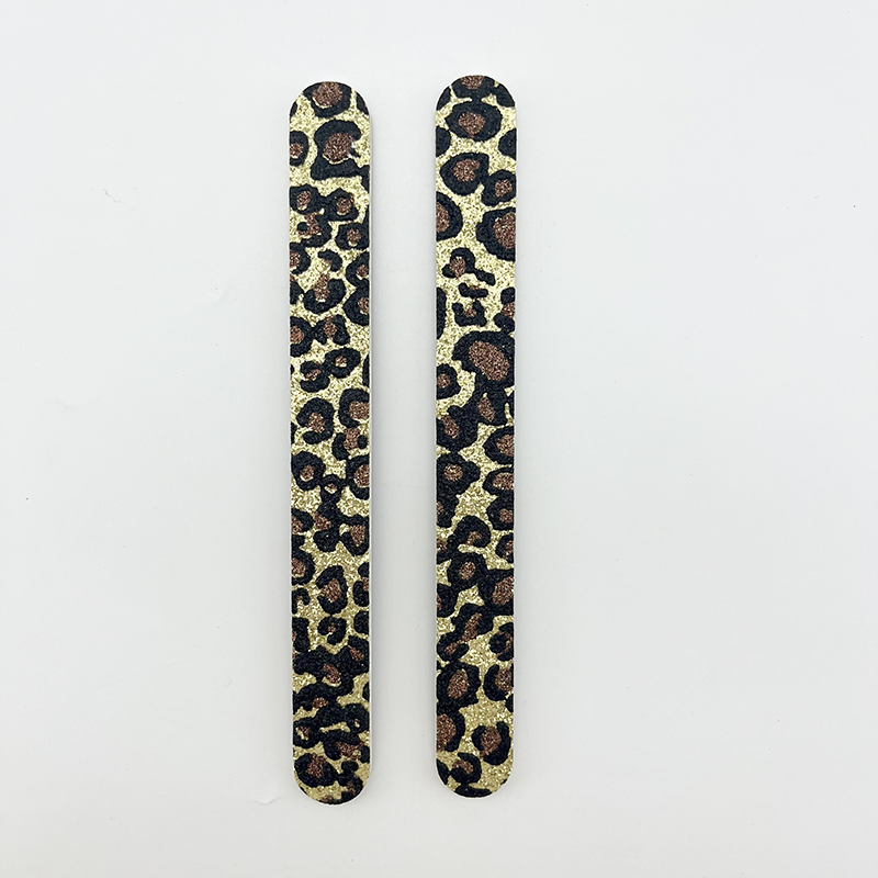 Custom Leopard Print Nail File Kit for Women Nail Clipper Set with Nail Buffe Files