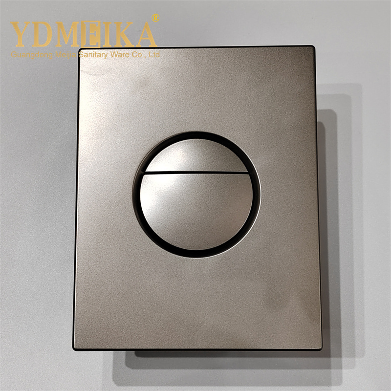 Wall Mounted Toilet Matt Gunmetal Gray Round Dual Flush Plate Push Panel Button