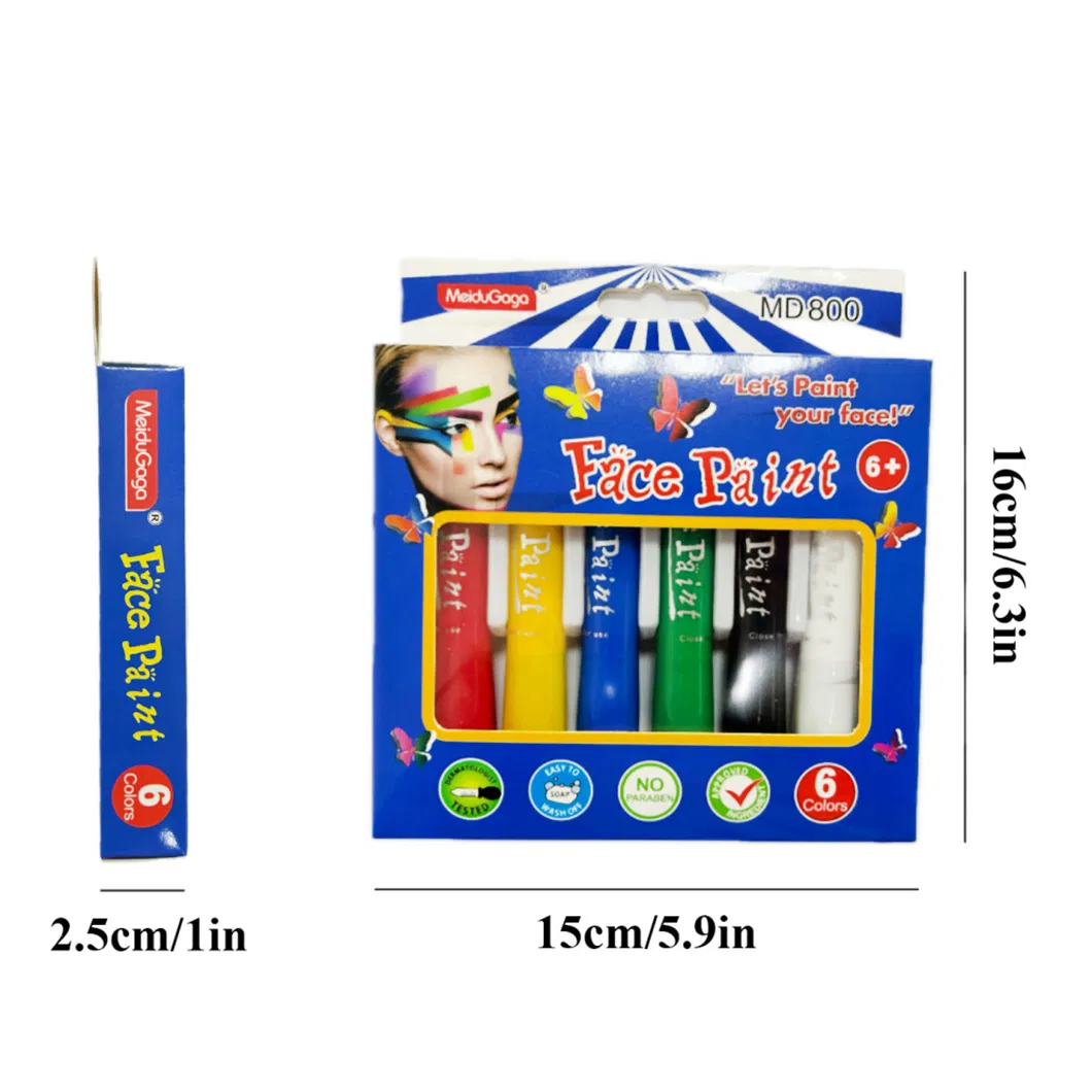 Face Body Paint Sticks Kit, Water Based Face Painting Crayon Set for Art Theater Halloween Party Cosplay Non-Toxic Washable