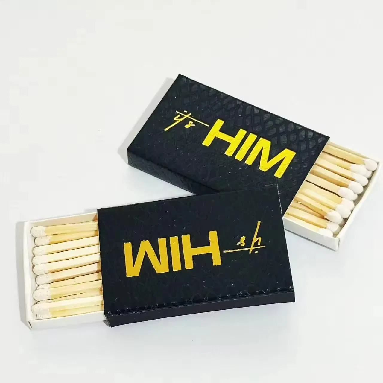 Ins Style Personalized Creative Matches Stick Can Be Customized Printed Logo Pattern Safety Box Matches All Black Colors Matches