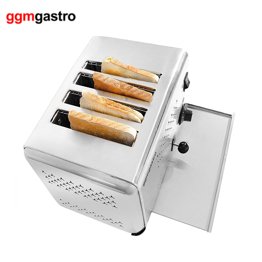 Snack Equipment Stainless Steel Commercial Portable Electric 4 Slice Bread Toaster (TOET4)