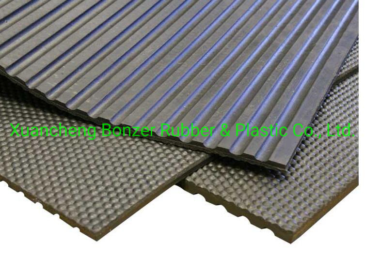 Horse Stable Anti-Slip Antislip Black Reinforced Solid Rubber Mat