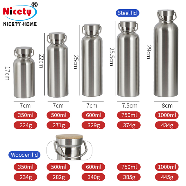 18/8 Food Grade for Sports Lovers Runners Hikers Beach Picnics Camping BPA Free Double Walled Stainless Steel Sports Water Bottle Vacuum Flask