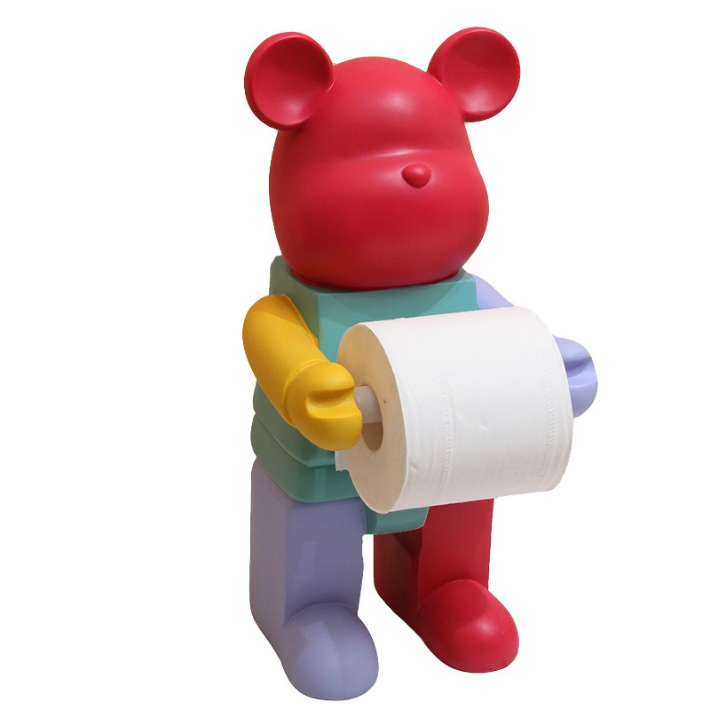 Bear Tissue Box Toilet Paper Roll Paper Holder Tube Bathroom Wall Hanging Wbb28385